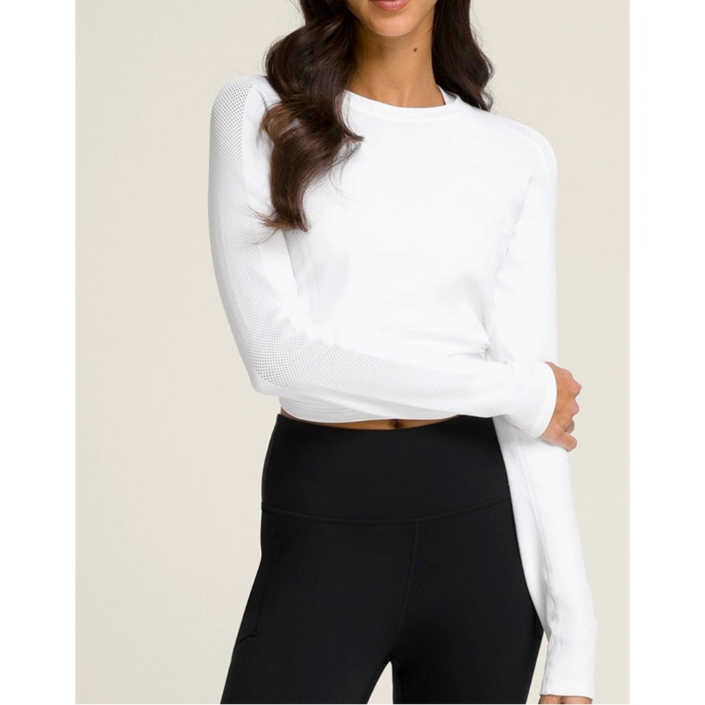 NEW Wilson Pro Seamless Long Sleeve Training Top White Mesh Tennis Womens Large